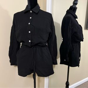 Two piece set loose oversized shirt high waisted pants high rise shorts summer s